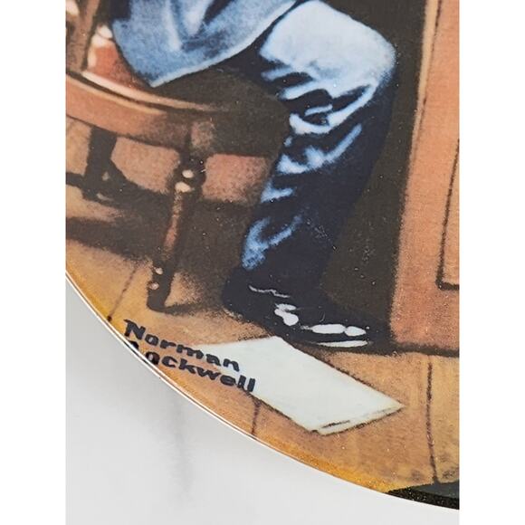 The Professor Plate Wall Decor Year 1986 Fine China 8 1/2" Norman Rockwell Vtg - Picture 11 of 14